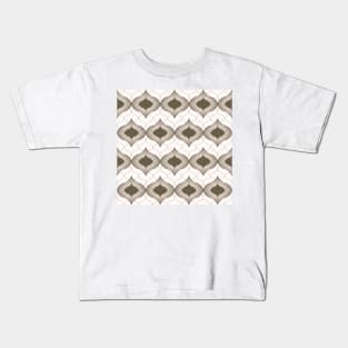 Ogee tile khaki green beige earth tones classic abstract geometrical design Kids T-Shirt